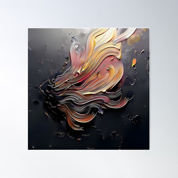 Abstract Rough Stroke Oil Etching Poster Wall Art, Modern Wall Decor For Living Room Bedroom, 24x24 UNFRAMED