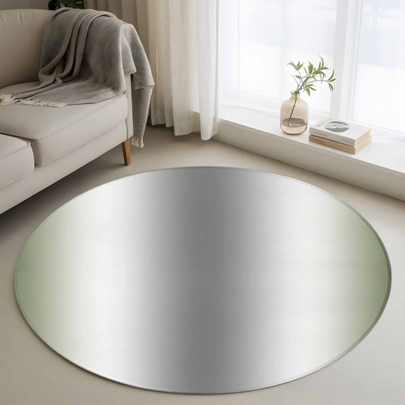 Abstract Round Area Rugs 3 ft, Gray Seaweed Rate Gradient Ombre Washable Small Area Rug with Non-Slip Sturdy Edge Binding Round Front Door Mat Floor Carpet for Entryway