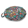 thumbnail image 1 of Abstract Round Floor Cushion with Handle, Circular Egg Like Shapes in Various Size and Colors Modern Illustration, Decorative Pillow for Living Room & Dorms, 18" Round, Multicolor, by Ambesonne, 1 of 4