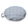 thumbnail image 1 of Abstract Round Floor Cushion with Handle, Oval Shaped Ellipse Circles Boho Aztec Mosaic Style Traditional Motif, Pillow for Living Room & Dorms, 18" Round, Pale Ceil Blue White, by Ambesonne, 1 of 4