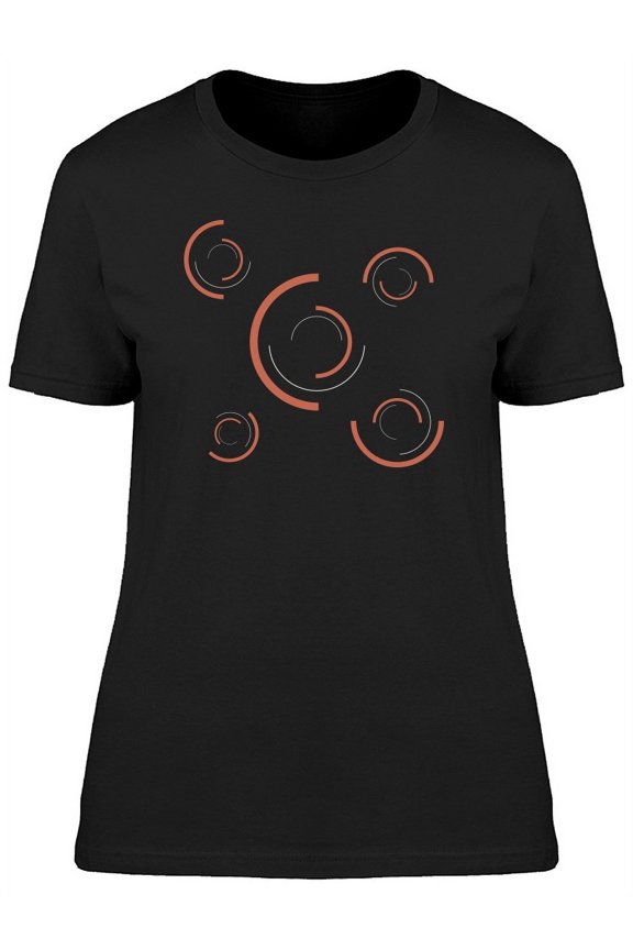 Abstract Round Shapes Orange T-Shirt Women -Image by Shutterstock, Female XX-Large