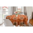 thumbnail image 1 of Abstract Round Tablecloth, Bohemian Pattern of Strokes in Earth Tones, Circle Table Cloth Cover for Dining Room Kitchen Decor, 60", Burnt Orange Multicolor, by Ambesonne, 1 of 1