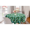 thumbnail image 1 of Abstract Round Tablecloth, Colored Cubes Design Modern Natural Shapes, Circle Table Cloth Cover for Dining Room Kitchen Decor, 60", Teal Hunter Green, by Ambesonne, 1 of 2
