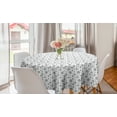 thumbnail image 1 of Abstract Round Tablecloth, Vertically Arranged Strips with Swirling Round in Greyscale Tones, Circle Table Cloth Cover for Dining Room Kitchen Decor, 60", Dimgray and White, by Ambesonne, 1 of 2