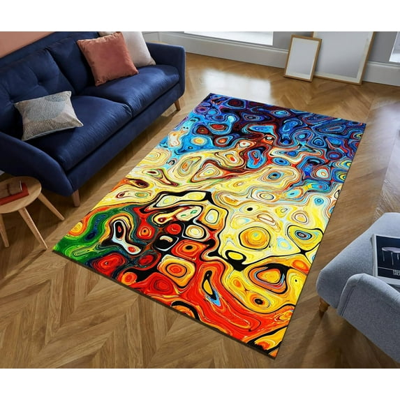 Abstract Rug,Art Rug,Colorful Rug,Color Dance Rug,Color Theme Rug,Art Pattern Rug,Home Decor Rug,Unique Rug,Popular Rug, Floor Rug 3x5ft