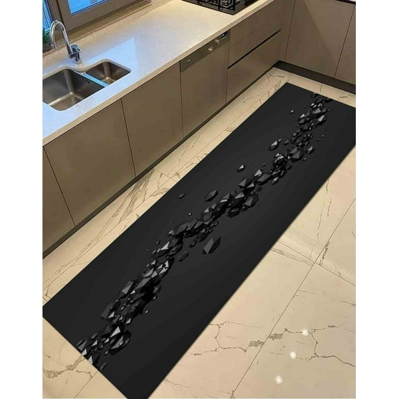 Abstract Rug, Modern Rug, Office Decor Rug, Printed Rug, Non-Slip Carpet, Spheres Rugs, Black Rug, Modern Rug, Non-Slip Carpet, Runner Rug, 1.7'x2.3' - 50x70 cm