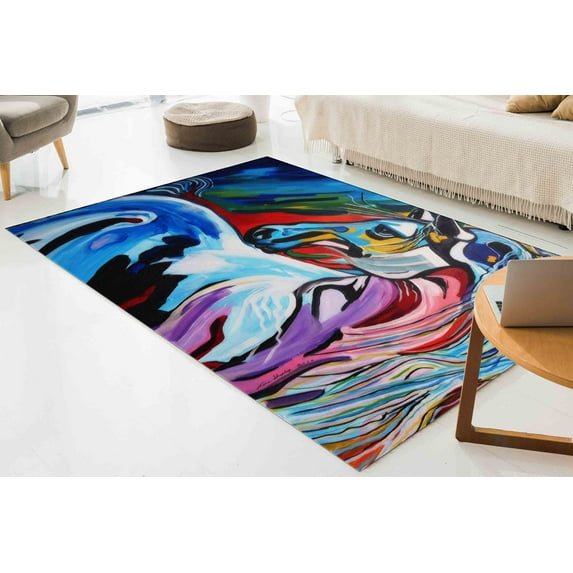 Abstract Rugs, Gift For Him Rugs, 3D Printeds Rug, Colorful Rug, Rugs, Door Mat Rugs, Horse Rug, Animal Rug, Non Slip Rug, Living Room Rug, 3.9'x5.9' - 120x180 cm