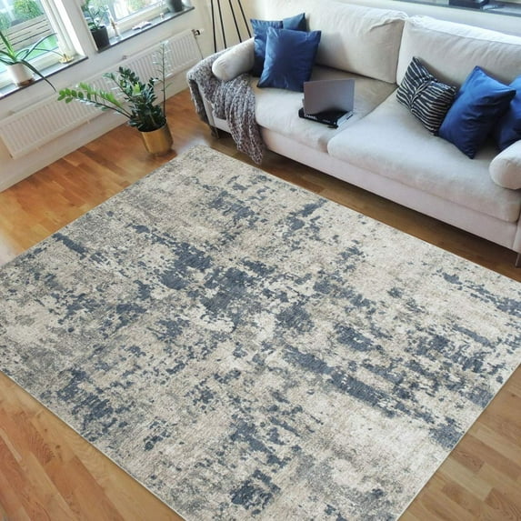 Abstract Rugs/Luxury Livingroom/Fashion Home Modern Area Rugs-Blue/Ivory/Beige/Multi Color