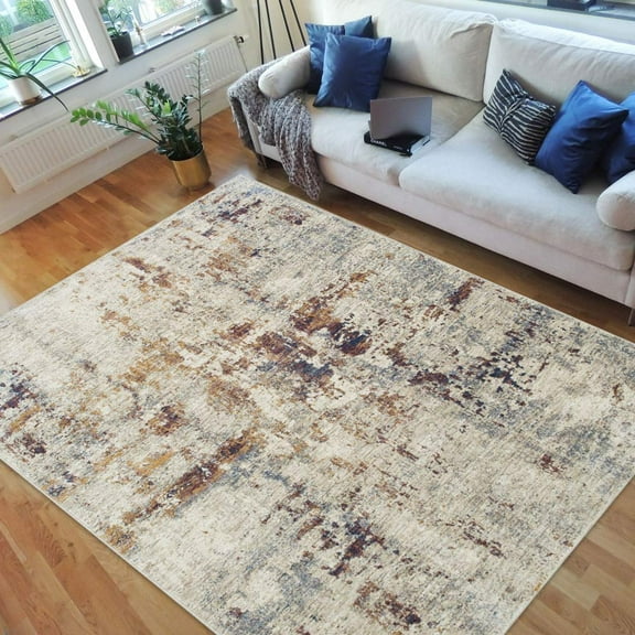 Abstract Rugs/Luxury Livingroom/Fashion Home Modern Area Rugs-Rust/Ivory/Beige/Multi Color