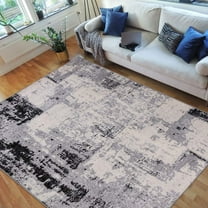 Abstract Rugs/Luxury Livingroom Modern Soft/Smooth-Black/Silver/Gray/White