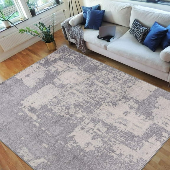 Abstract Rugs/Luxury Livingroom Modern Soft/Smooth-Silver/Gray/White