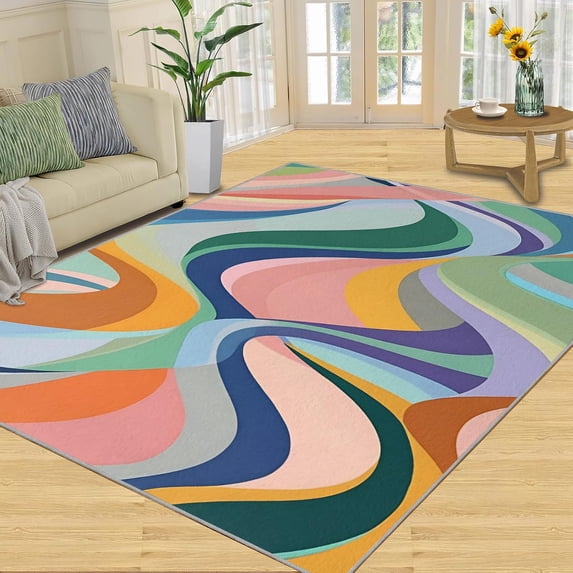 Abstract Rugs for Living Room, Geometric Area Rug Modern Rugs for ...