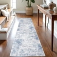 thumbnail image 1 of Abstract Runner Rug 2x8 Ft Washable Runners for Hallways, Non Slip Kitchen Runner Printed Faux Wool Entryway Runner Indoor, Modern Floor Carpet for Hall Kitchen Bedroom, Light Blue White, 1 of 9