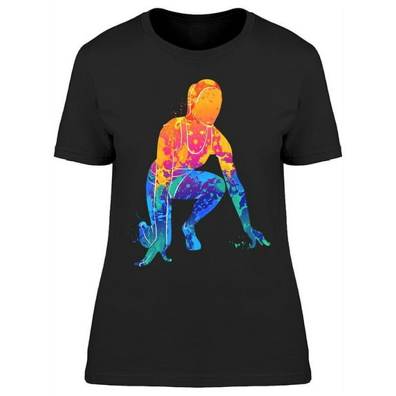 Abstract Runner Woman T-Shirt Women -Image by Shutterstock, Female 3X-Large