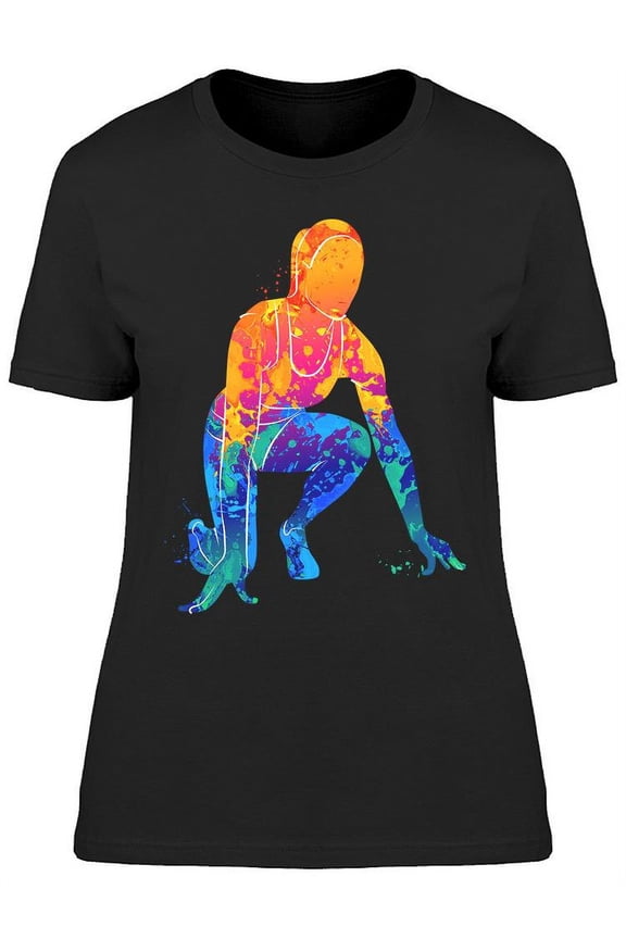 Abstract Runner Woman T-Shirt, Small