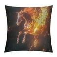 thumbnail image 1 of Abstract Running Fire Horse' Animal Throw Cushion Pillow Cover for Living Room, Sofa, 1 of 5