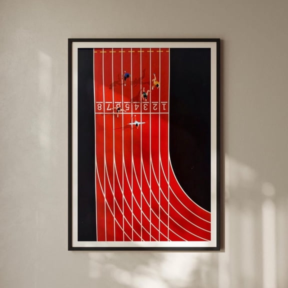 Abstract Running Sports Illustration Athletics Track Poster, Poster Only