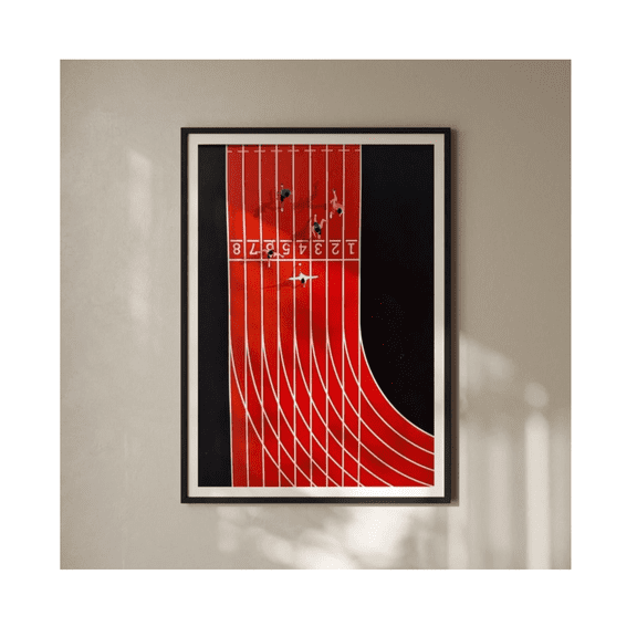 Abstract Running Sports Illustration Athletics Track Poster
