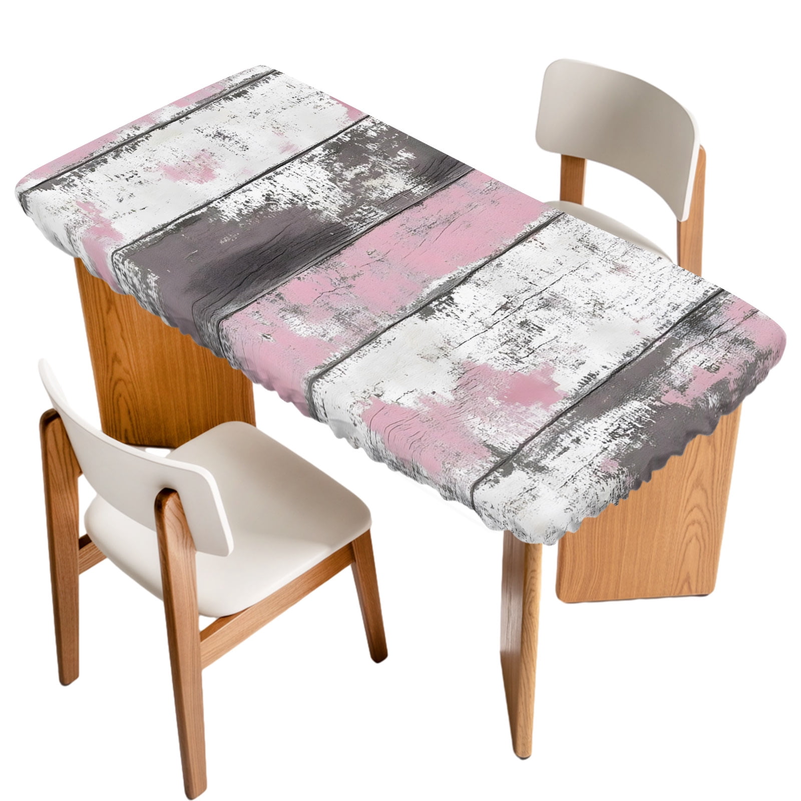 Abstract Rustic Wooden Fitted Rectangle Tablecloth 30
