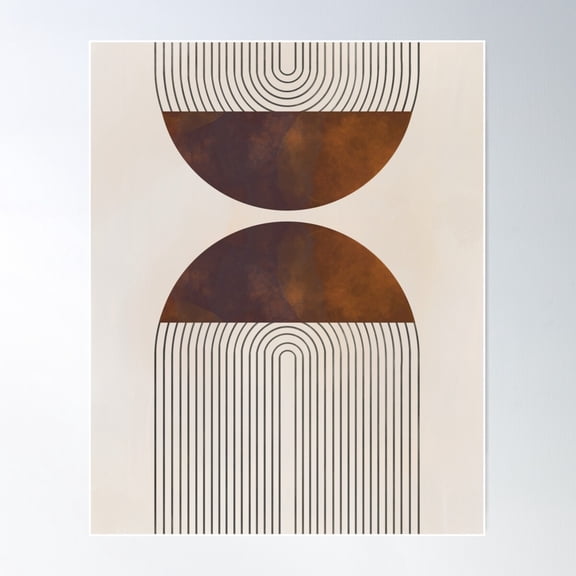 Abstract Rusty Rainbow Moon No2 Poster Wall Art, Modern Wall Decor For Living Room Bedroom, 8x12 UNFRAMED