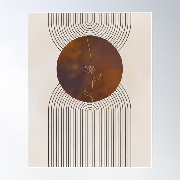Abstract Rusty Rainbow Moon No3 Poster Wall Art, Modern Wall Decor For Living Room Bedroom, 8x12 UNFRAMED