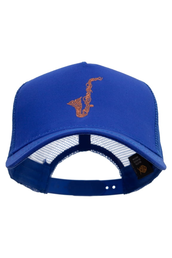 Abstract Sacophone Five Panels Prostyle Trucker Mesh Cap - Royal OSFM