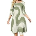 thumbnail image 1 of Abstract Sage Green Artwork Womens Summer Dress Tie Back A Line Flare Dress, 1 of 9