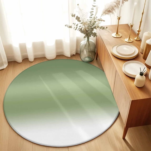 Abstract Sage Green Gradient Round Area Rug 3ft,Living Room Rug Non ...