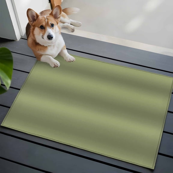 Abstract Sage Green Washable Entry Rug 2x3 Minimalist Forest Green Ombre Modern Low Pile Indoor Door Mat with Rubber Backing Thin Area Rug for for Entrance, Bedroom, Kitchen, Laundry, Bathroom