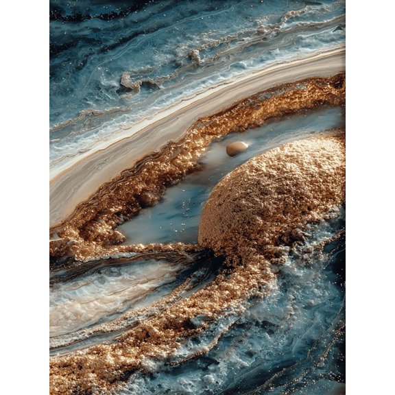 Abstract Saturn Canvas Print, Planet Painting, Solar System Space Themed Wall Decor