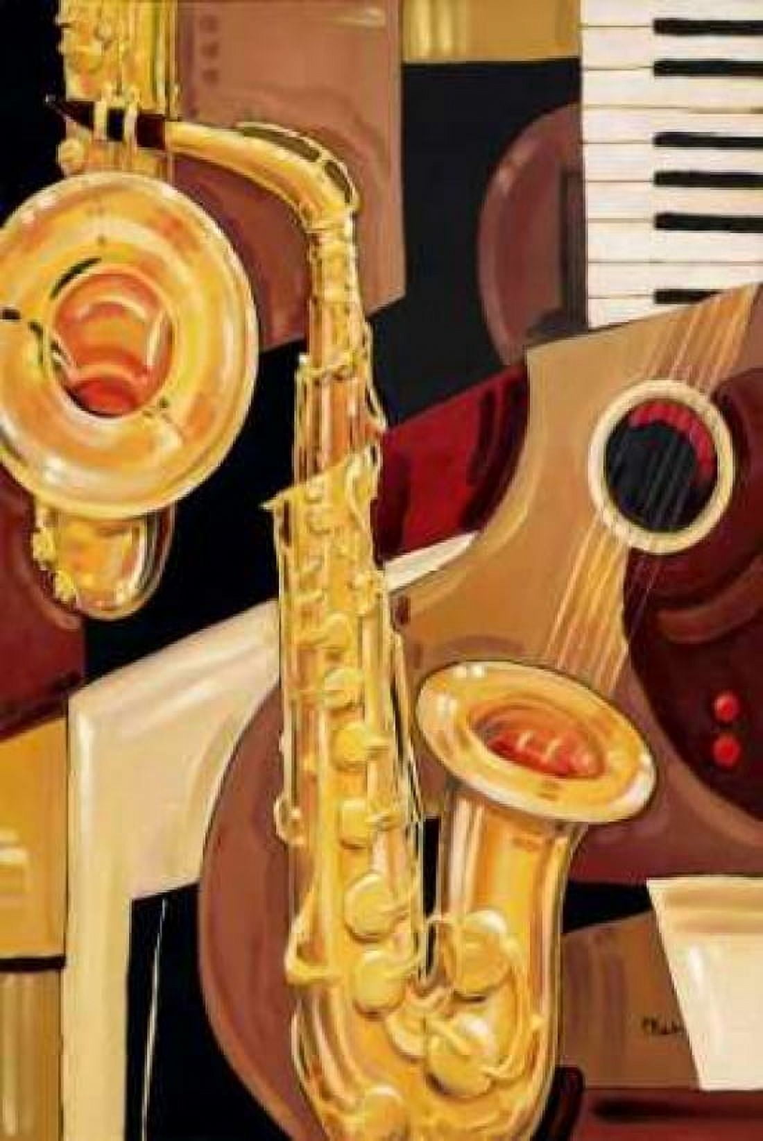 Abstract Sax Canvas Art - Paul Brent (12 x 18)
