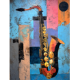 thumbnail image 1 of Abstract Saxophone Canvas Print, Suitable for Living Room, Office, Home, Bar Decor, 1 of 8