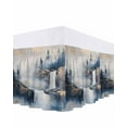 thumbnail image 1 of Abstract Scenery Art Bed Skirt California King Size 16&nbsp;Inch Drop, Mountain Waterfall Trees Watercolor Wrap Around Dust Ruffle Bedskirts, Easy Fit Bedskirt with Adjustable Elastic, 1 of 8