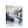 thumbnail image 1 of Abstract Scenery Art Canvas Wall Art, Mountain Waterfall Trees Watercolor Framed Wall Decor Modern Artwork Prints Painting for Living Room, Bedroom, Kitchen & Cafe Decor 20x20 Inch, 1 of 9