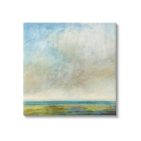 Abstract Scenery Cloudy Water View Landscape Painting Gallery Wrapped Canvas Print Wall Art