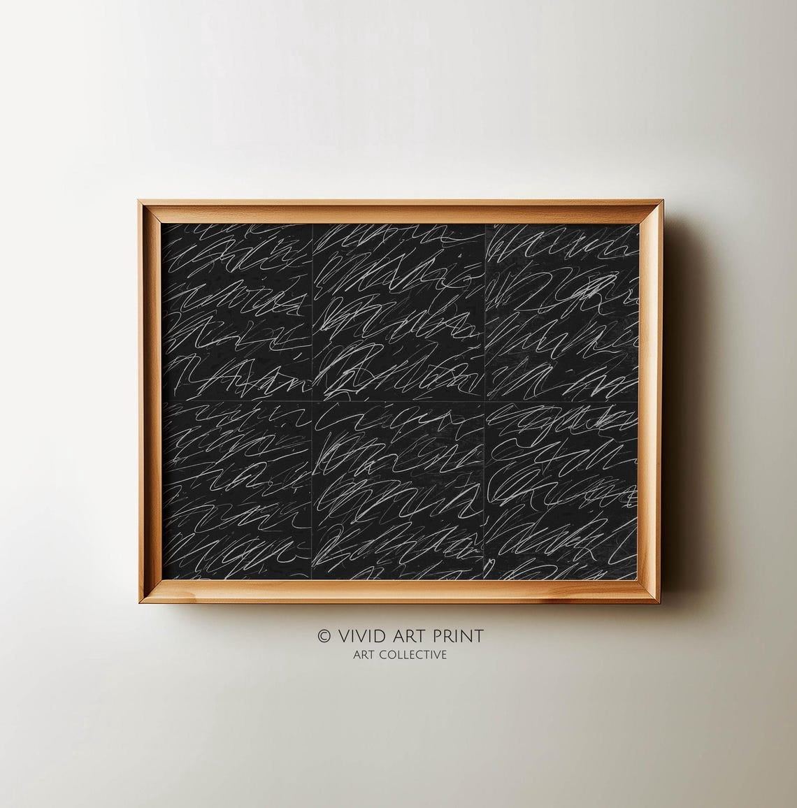 Abstract Scribble Black And White Modern Wall Art, Modern Living Room ...