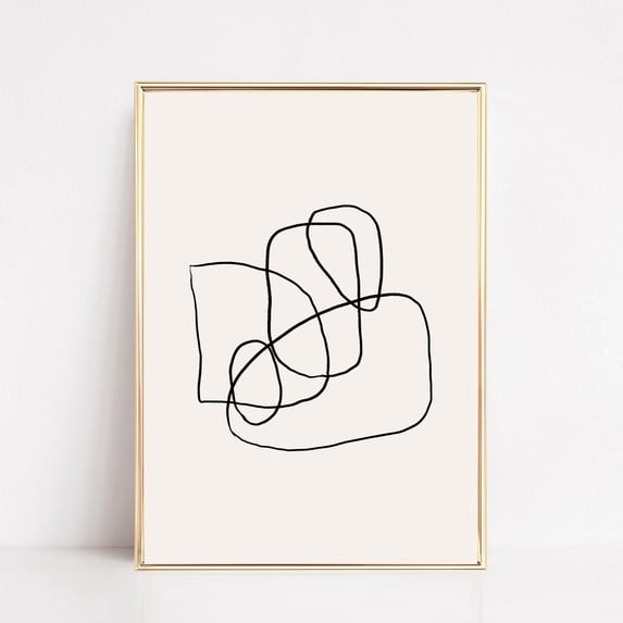 Abstract Scribble Fine Art Print, Neutral Wall Art, One Line Art Print ...