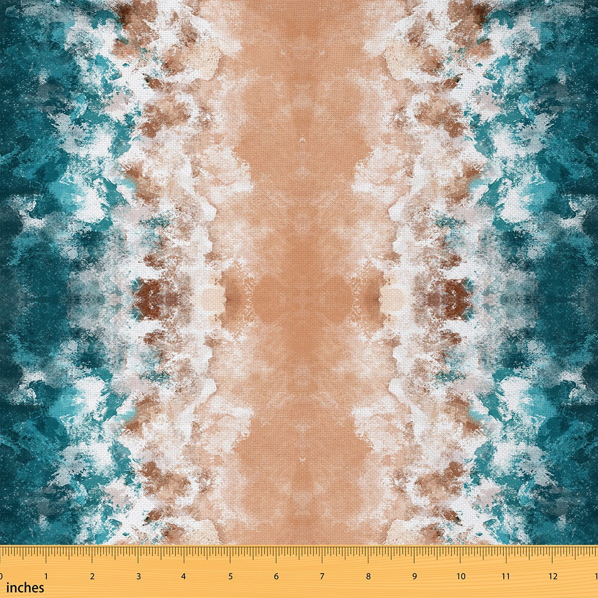 Abstract Sea Fabric by the Yard, Green Tie Dye Upholstery Fabric, Ombre