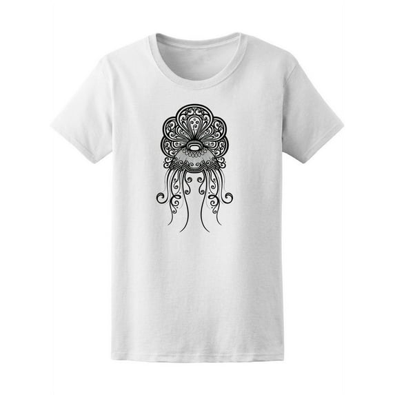Abstract Sea Jellyfish Mandala T-Shirt Women -Image by Shutterstock, Female Large