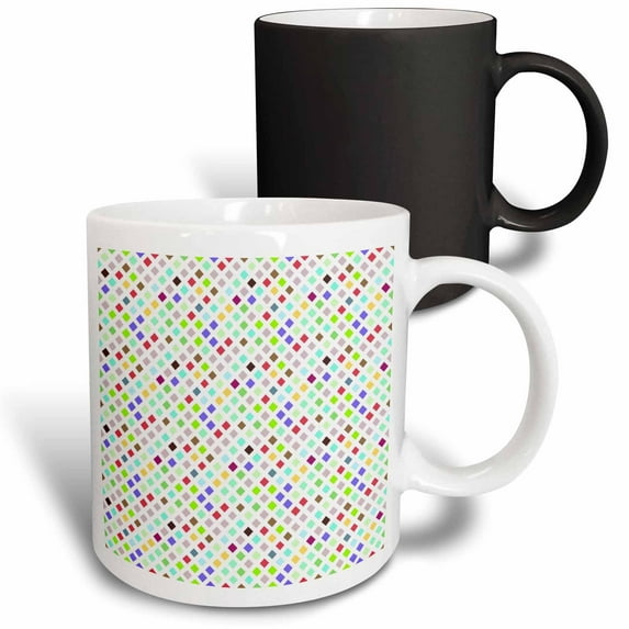 3drose, Abstract Seamless Diagonal Square Pattern Background Design, 11oz Magic Transforming Mug