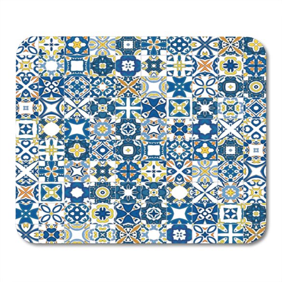 Abstract Seamless Pattern Illustration in Traditional Style Like Portuguese Tiles Mousepad Mouse Pad Mouse Mat 9x10 inch