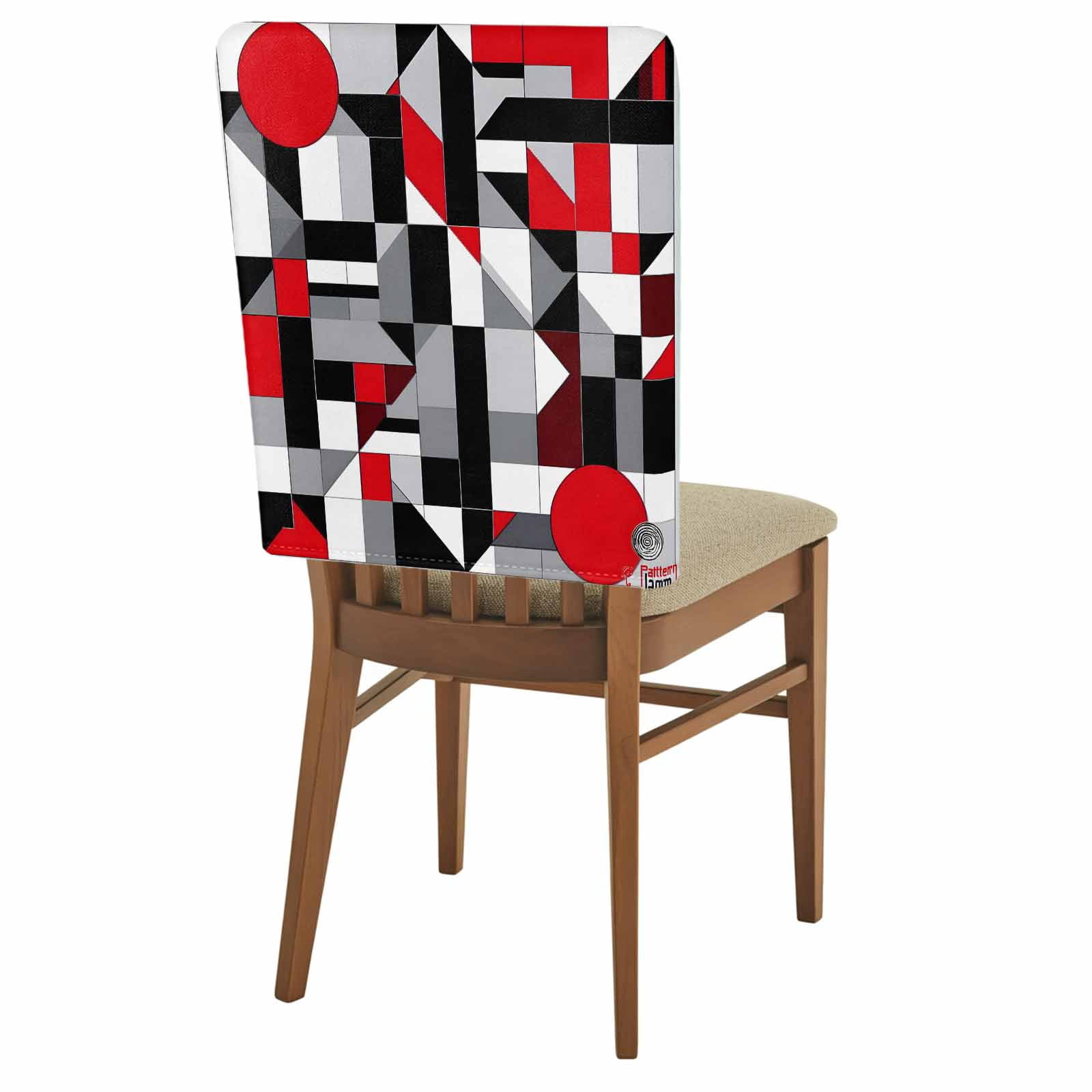 Abstract Seamless Stitching Chair Back Covers Set of 1, Red Black ...