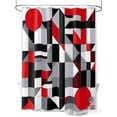 thumbnail image 1 of Abstract Seamless Stitching Shower Curtain, Red Black Striped Design Waterproof Shower Curtain Set with 12 Hooks Lightweight Washable Fabric Shower Curtains for Bathroom 72x84 Inches, 1 of 6