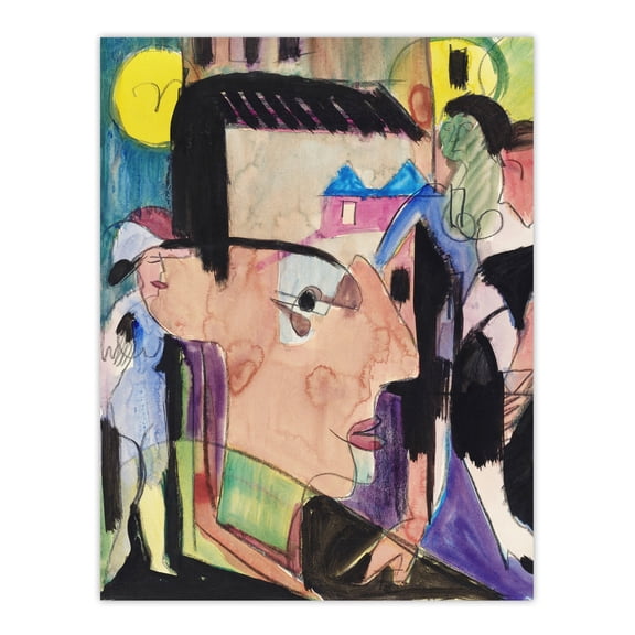 Abstract Self Portrait Ernst Ludwig Kirchner Huge Wall Art Poster Print