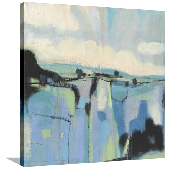 Art.com Abstract Shades of Blue I Stretched Canvas Print Wall Art by Tim OToole, 30" x 30"