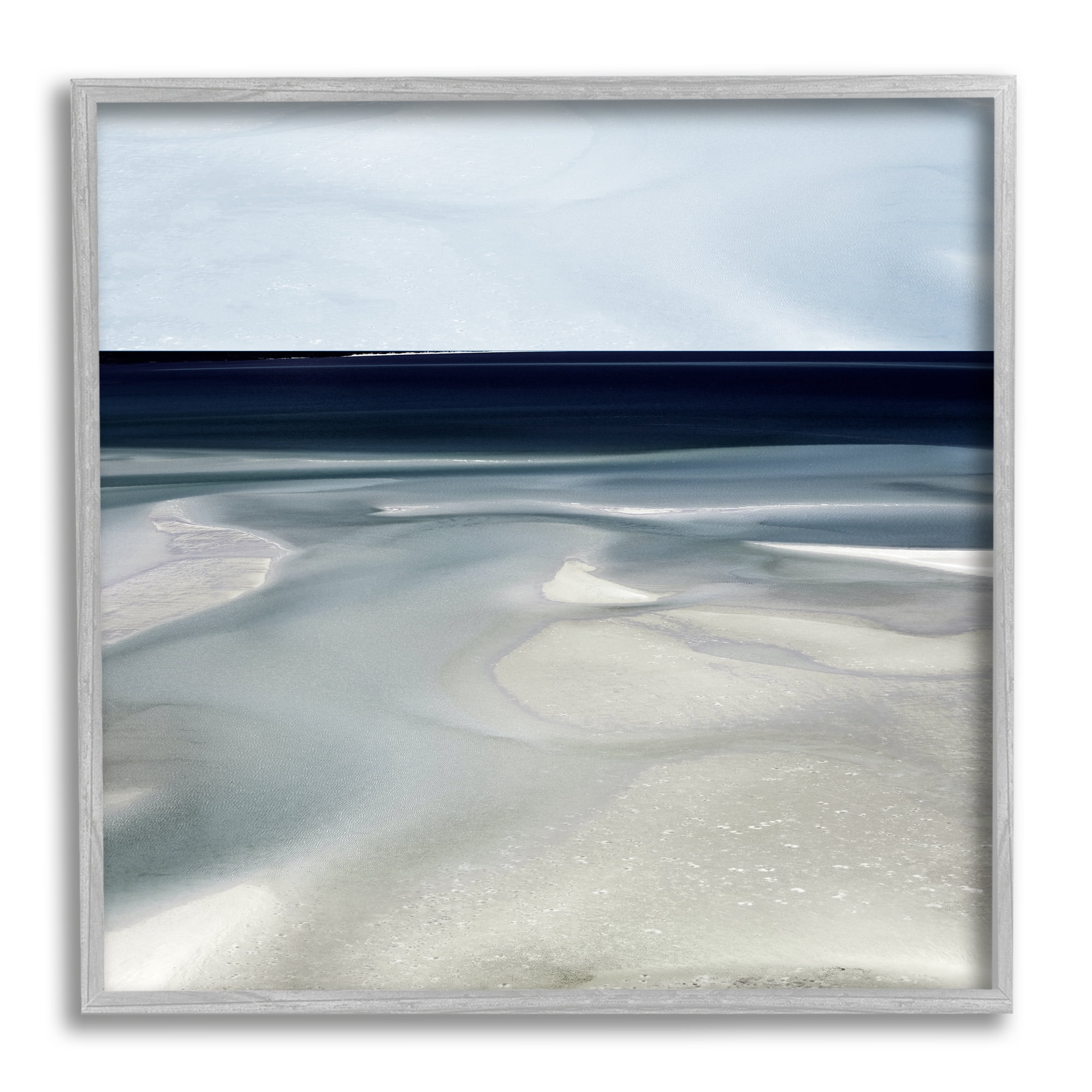Abstract Shallow Beach Tide Water Movement Softs 12 in x 12 in Framed Painting Art Prints, by Stupell Home Décor