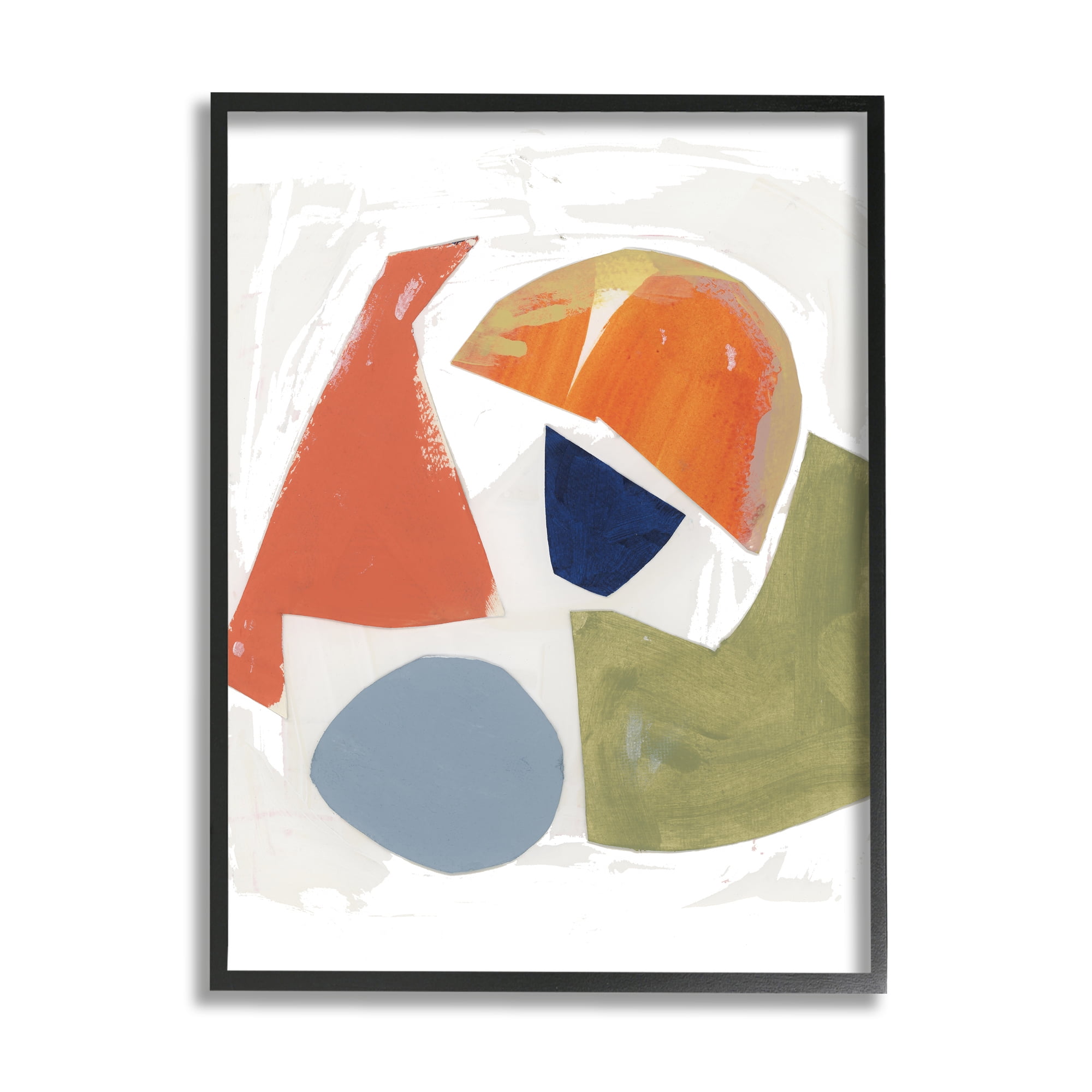 Stupell Industries Abstract Shape Collage Orange Green Blue,16 x 20,Designed by Unknown Artist