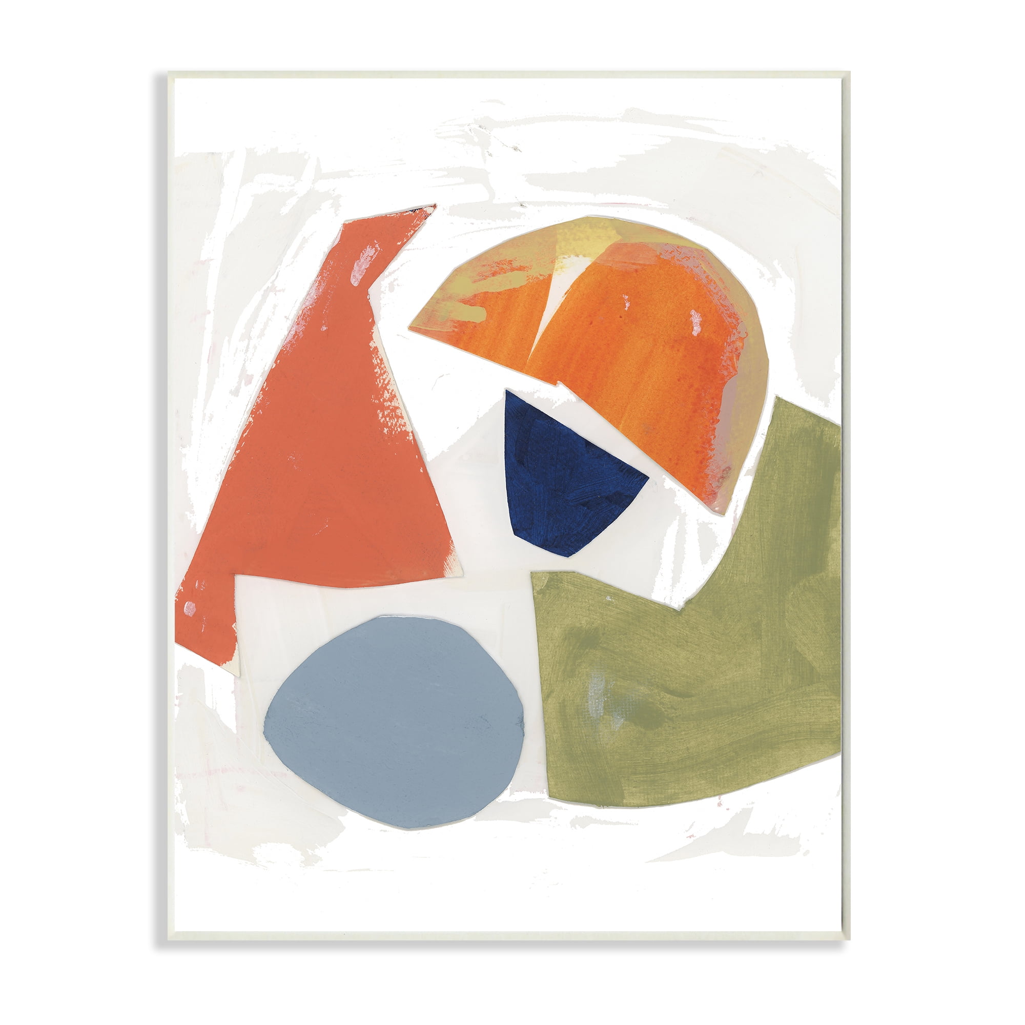 Stupell Industries Abstract Shape Collage Orange Green Blue,10 x 15,Designed by Unknown Artist