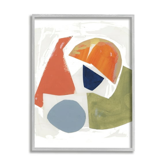 Stupell Industries Abstract Shape Collage Orange Green Blue,11 x 14,Designed by Unknown Artist