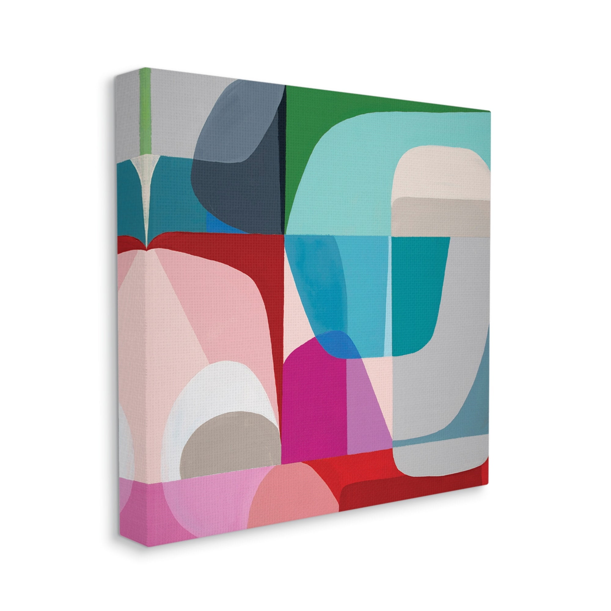 Stupell Industries Abstract Shape Collage Pop Blue Red Green,36 x 36,Designed by Marion Griese